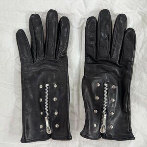 Black Leather Gloves with Cashmere Lining